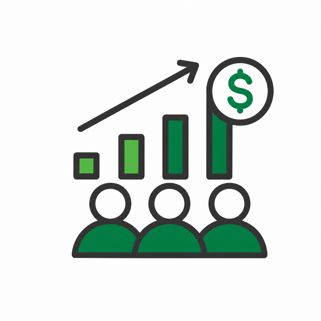 Minimalist Growth Chart Icon In Brand Colors